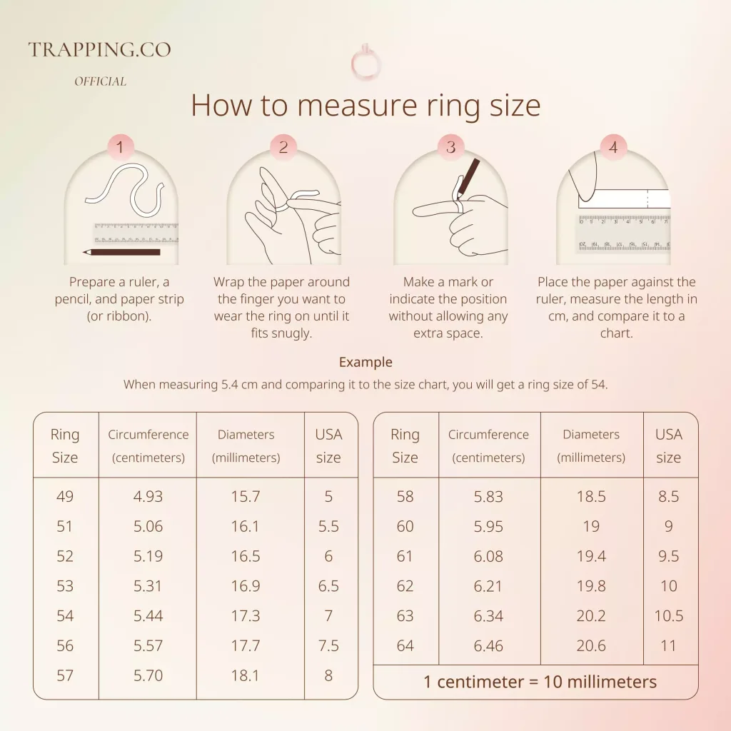 How to measure the size of rings, bracelet, and bracelets - Trapping.co